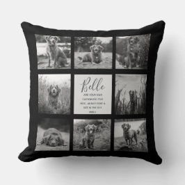 Almofada Preto de Colagem de Fotografias Personalizado 8