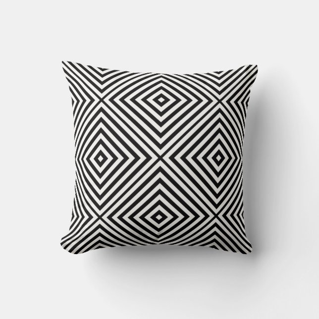 Almofada Preto Diamante Chevron (Frente)