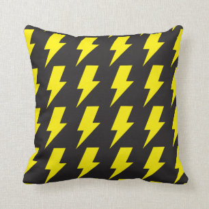 Almofada Preto do amarelo dos parafusos de relâmpago