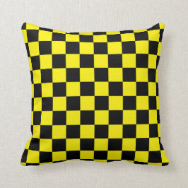 Almofada Preto e Amarelo Checos