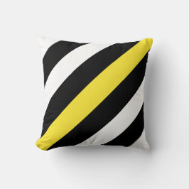 Almofada Preto e branco com listras amarelas