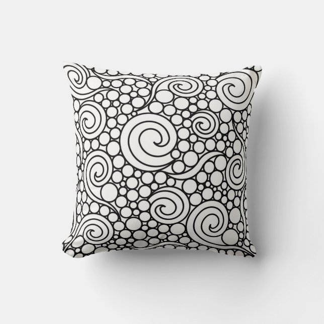 Almofada Preto e branco elegante (Frente)