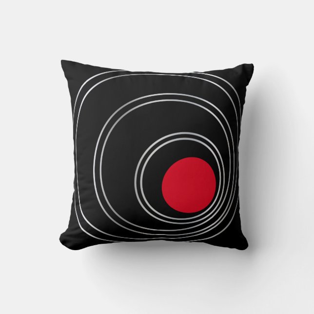 Almofada Preto e branco escandinavos, padrão, simples, mín (Frente)