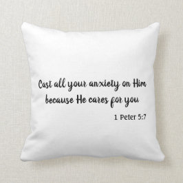 Almofada Preto e branco Prova sua Bíblia de ansiedade Verso