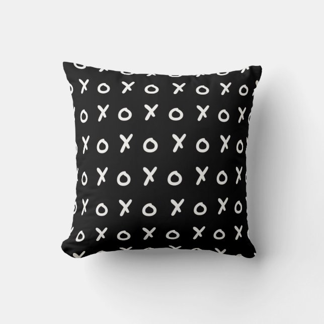Almofada Preto e Branco X O XO X&O's Moda Fofa (Frente)