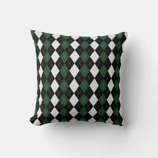 Almofada Preto e BRIT. PADRÃO DE ARGYLE DE Ouros VERDE EM R