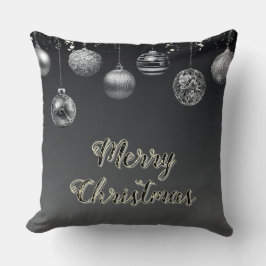 Almofada Preto e prata elegantes modernos, 20" x 20" Grande