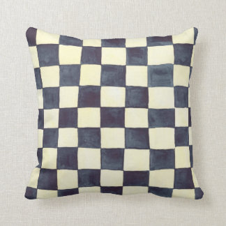 Almofada Preto e travesseiro da verificação do creme