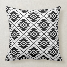 Almofada Preto estilizado do teste padrão do símbolo asteca