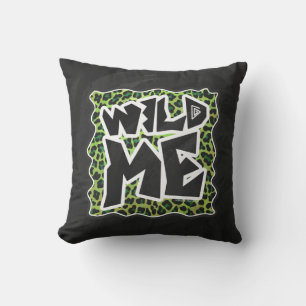 Almofada Preto-Leopardo e Design Verde-me Selvagem