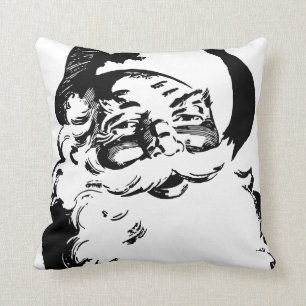 Almofada Preto retro do vintage & White Christmas Papai