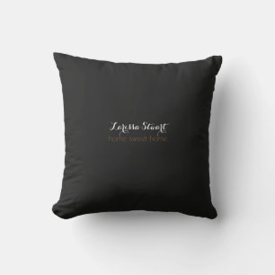 Almofada preto simples & personalizado home doce home