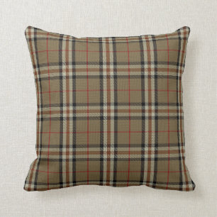 Almofada Preto/travesseiro Tartan de Tan