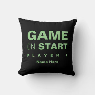 Almofada Preto Verde Decor da Sala de Jogos Personalizada