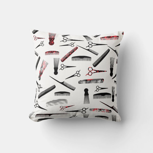 Almofada Preto vermelho do cabelo natural (Frente)