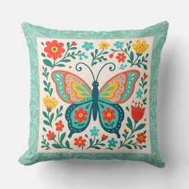 Almofada Pretty Folk Art Butterfly
