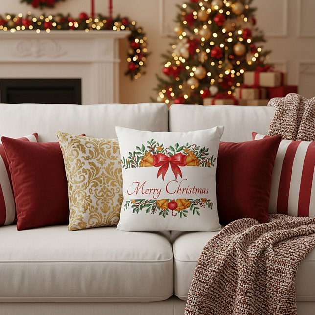 Almofada Pretty holiday banner custom (Criador carregado)