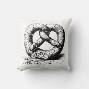 Almofada Pretzel com crosta Impressão preto