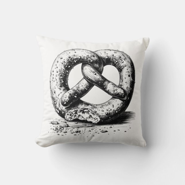 Almofada Pretzel com crosta Impressão preto (Frente)