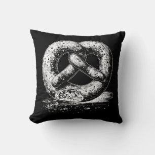 Almofada Pretzel de cor branca Impressão
