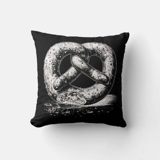 Almofada Pretzel de cor branca Impressão (Frente)