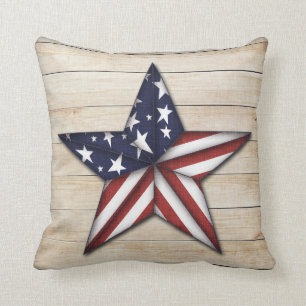 Almofada Prim Star em madeira, Travesseiro decorativo de Am