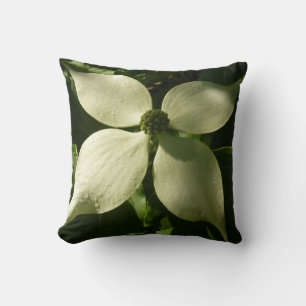 Almofada Primavera branco da flor Sunlit do Dogwood floral