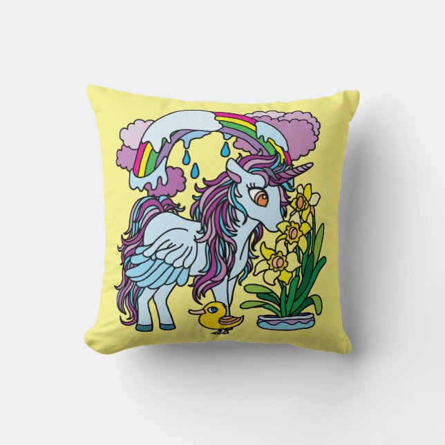 Almofada Primavera Daffodils e Unicorn (Frente)