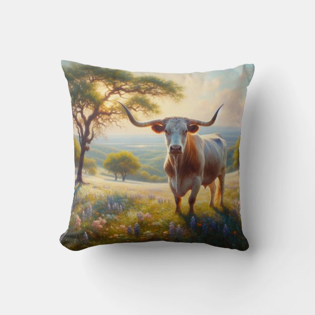Almofada Primavera do Texas longhorn (Frente)