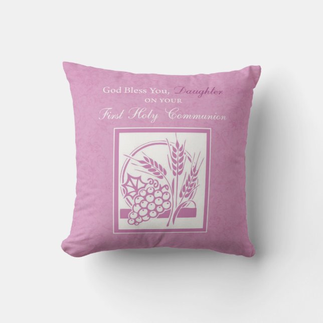 Almofada Primeira Comunhão da Filha, Rosa (Frente)