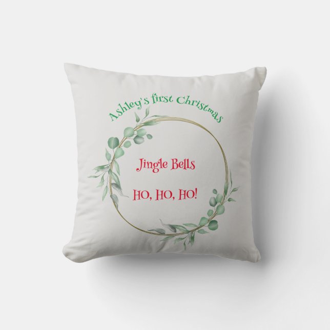 Almofada Primeiro Cushion de Natal. Personalizável. (Frente)