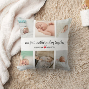 Almofada Primeiro Dia de as mães Personalizado Com 6 Fotogr