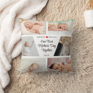 Almofada Primeiro Dia de as mães Personalizado Com 6 Fotogr