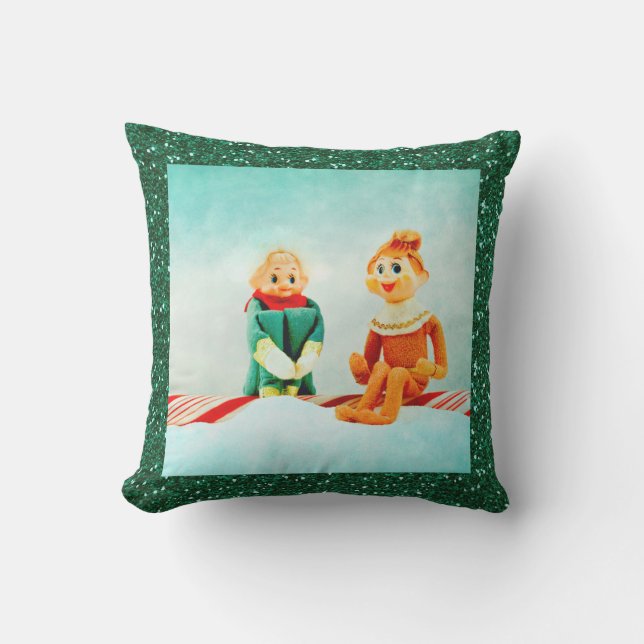 Almofada Primeiro Encontro do Elf de Natal com Quadro Glitt (Frente)