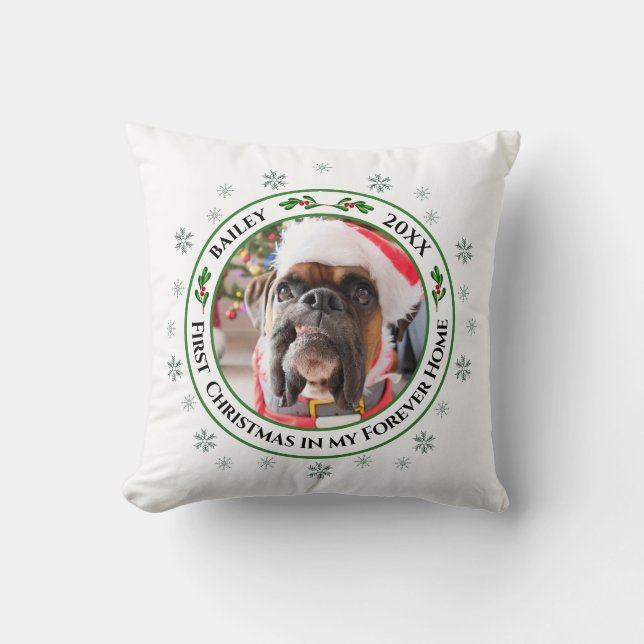 Almofada Primeiro Natal No Meu Pet Personalizado Da Casa Pa (Frente)