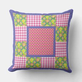 Almofada Primroses, Bolinhas e Gingham