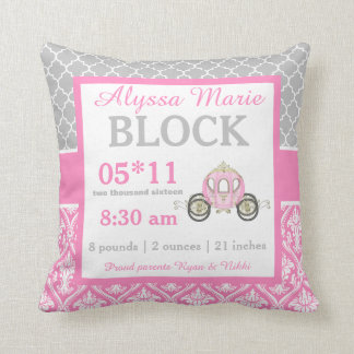 Almofada Princesa cor-de-rosa cinzenta Bebê Anúncio