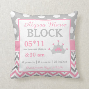 Almofada Princesa cor-de-rosa cinzenta Bebê Anúncio