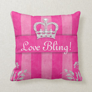 Almofada Princesa Coroa Descansar Cor-de-rosa Tiara Bling