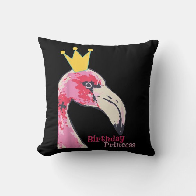 Almofada Princesa de aniversário Flamingo | Flamingo-Cute (Frente)