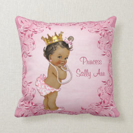 Almofada Princesa Étnica Personalizada Rosa Glamorosa