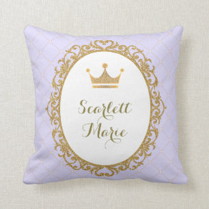 Almofada Princesa real Dourado Coroa Berçário Decoração