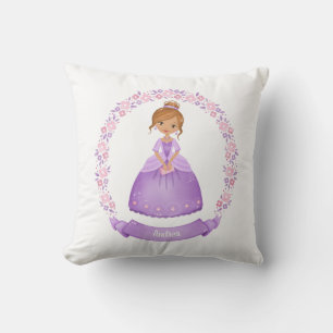 Almofada Princesa Real Púrpura e Cuta Personalizada