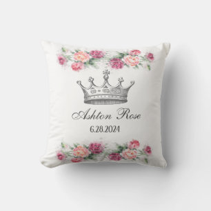 Almofada Princesa Rosas Personalizados Travesseiro Bebê
