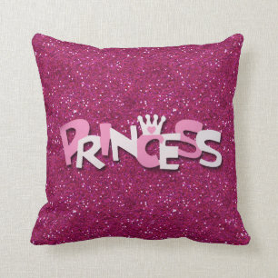 Almofada Princesa Sparkly bonito Brilho do rosa quente