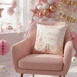 Almofada Princess Pink Castle Unicorn Birthday Party