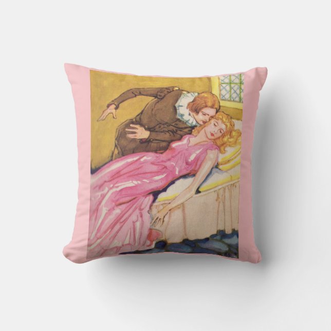 Almofada Príncipe Encantado beijando Beleza Dormindo (Frente)