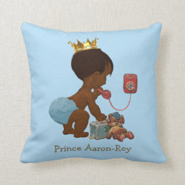 Almofada Príncipe Étnico Personalizado - Azul-Urso de Teddy