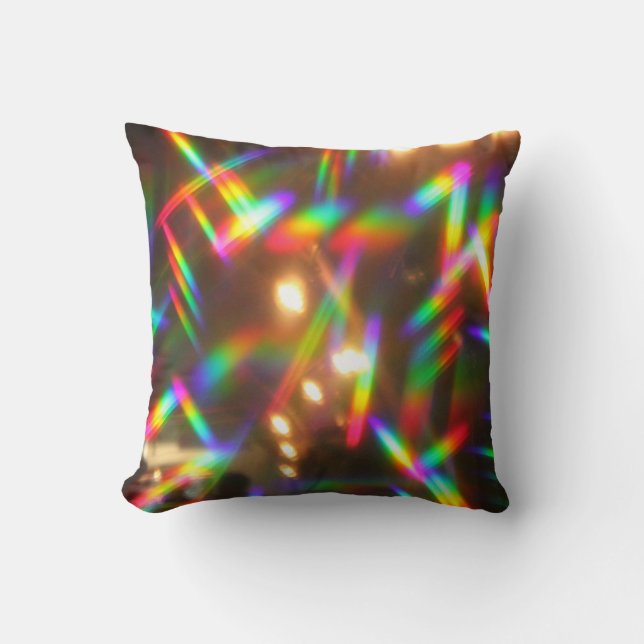 Almofada prisma fundo holográfico do arco-íris caleidoscópi (Frente)