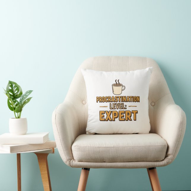 Almofada Procrastinador Humoroso com Café (Cadeira)